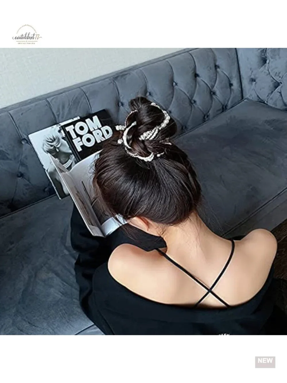 Faux Pearl Hair Clip Butterfly Chain DIY Accessories